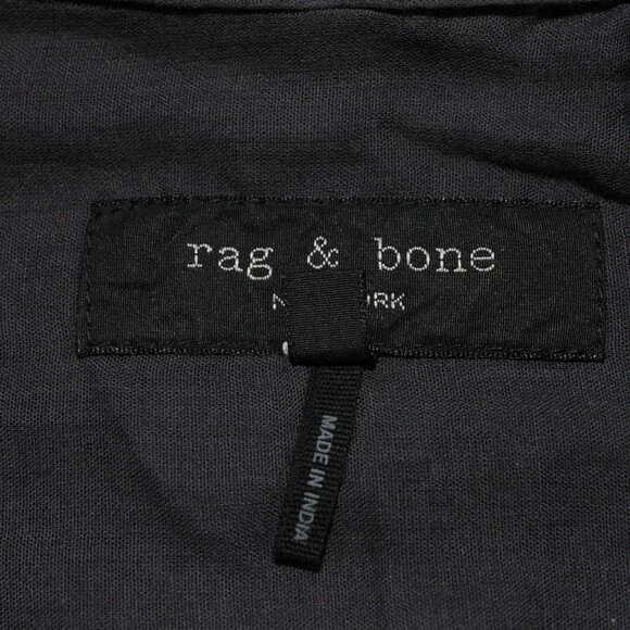 Rag & Bone NWT Finch Gauze Casual Button Down Shirt Size M in Dark Gray Stripes